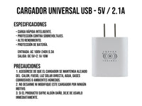 Cubo Cargador USB 2AMP Blanco