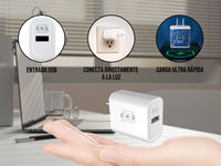 Cubo Cargador USB 2AMP Blanco