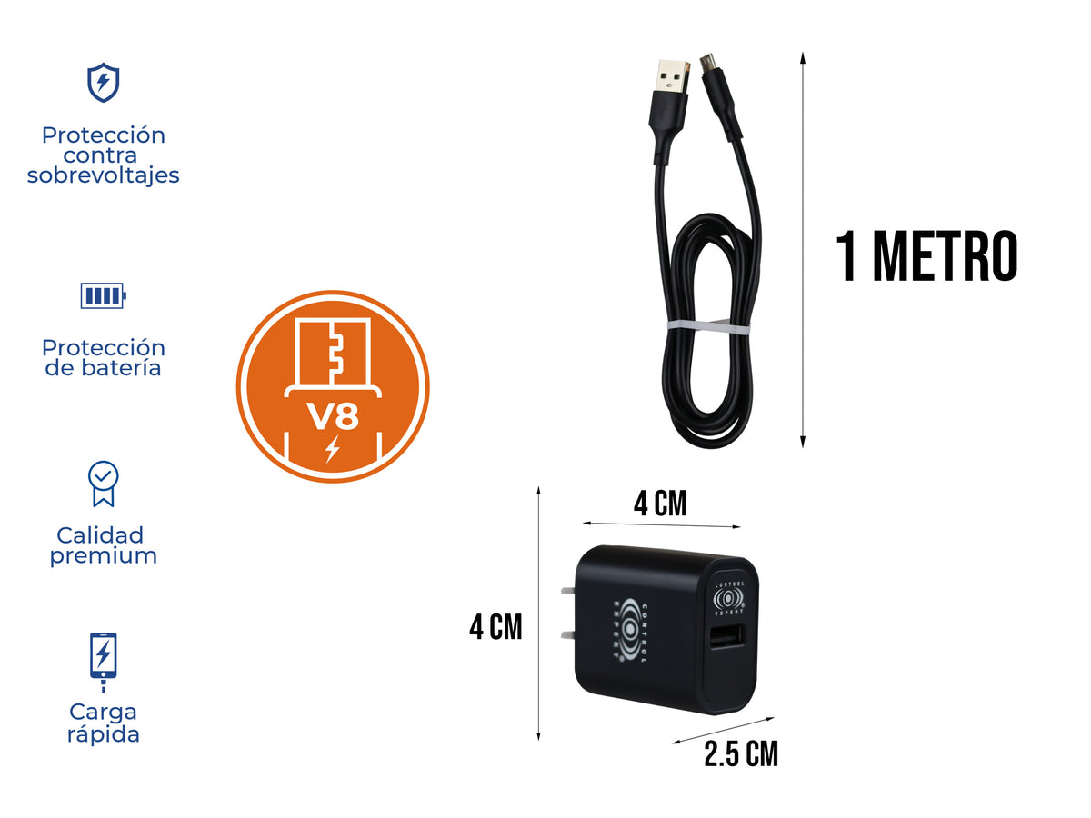 Combo Cargador tipo micro USB V8 2.4A