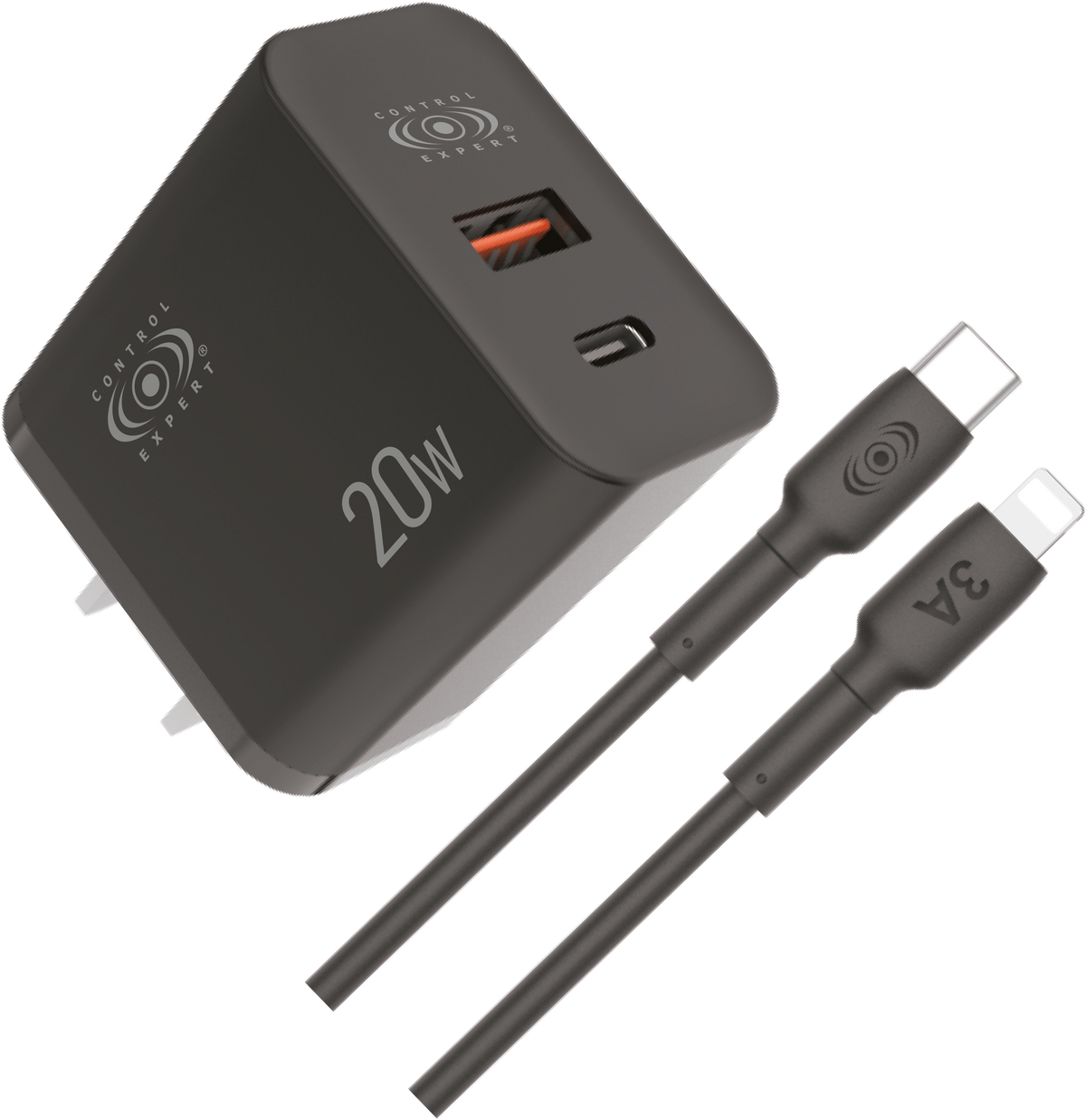 Cargador 2 Puertos USB y Tipo Compatible Con iPhone 1 Metro 20W