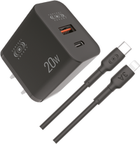 Cargador 2 Puertos USB y Tipo Compatible Con iPhone 1 Metro 20W