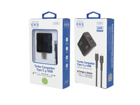 Cargador 2 Puertos USB y Tipo Compatible Con iPhone 1 Metro 20W - Negro