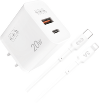 Cargador 2 Puertos USB y Tipo Compatible Con iPhone 1 Metro 20W