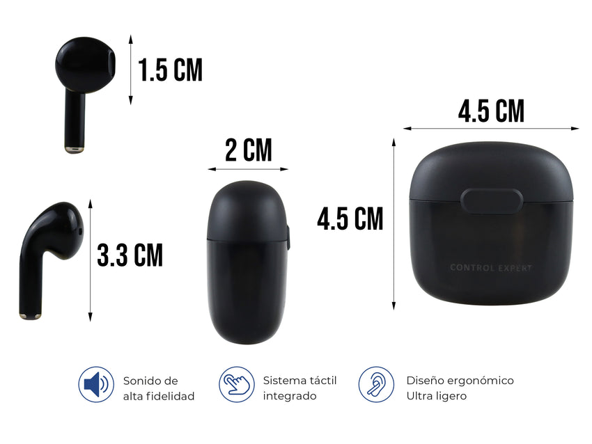 Audífonos Bluetooth TWS Negros