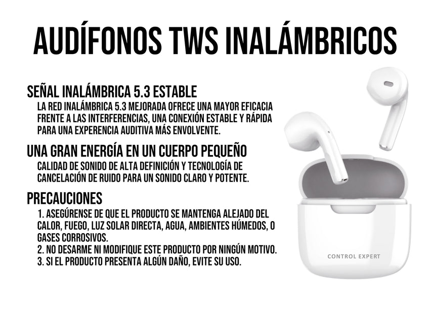 Audífonos Bluetooth TWS Blancos