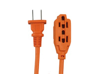 Extensión Eléctrica Uso Rudo 10 Metros Naranja Calibre 16 AWG, Cable Resistente con Clavija y Contacto Reforzados
