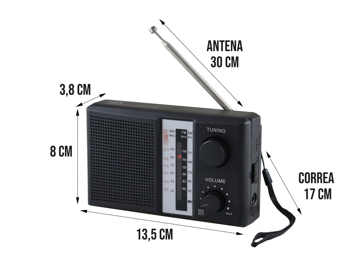 Radio Portátil AM FM Banda Ancha