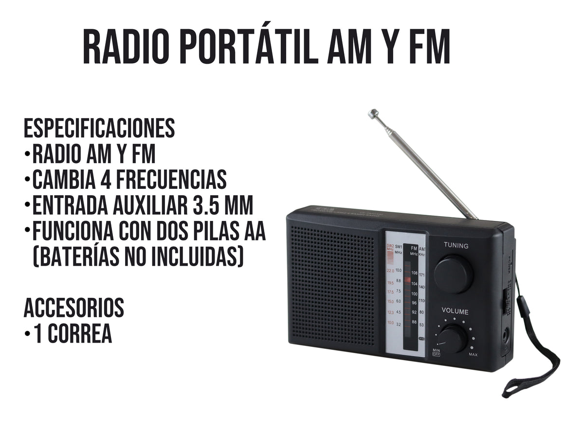 Radio Portátil AM FM Banda Ancha