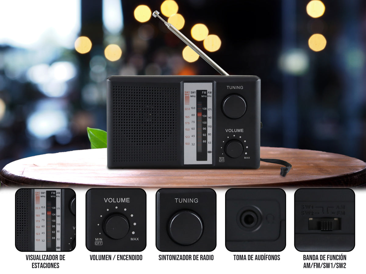 Radio Portátil AM FM Banda Ancha