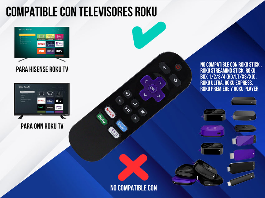 Control Para Hisense Roku Smart TV