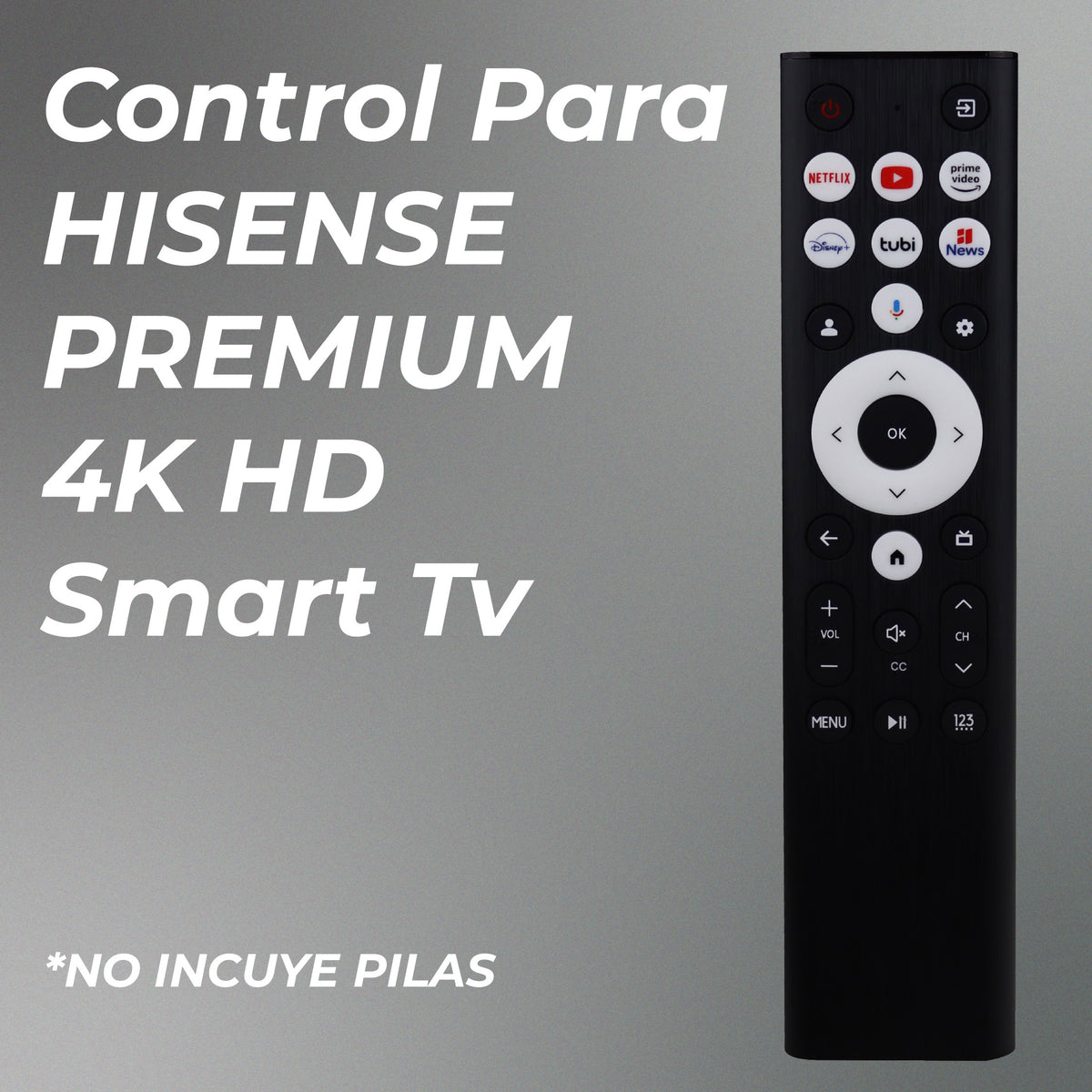 Control Remoto Hisense 4k TV Smart TV