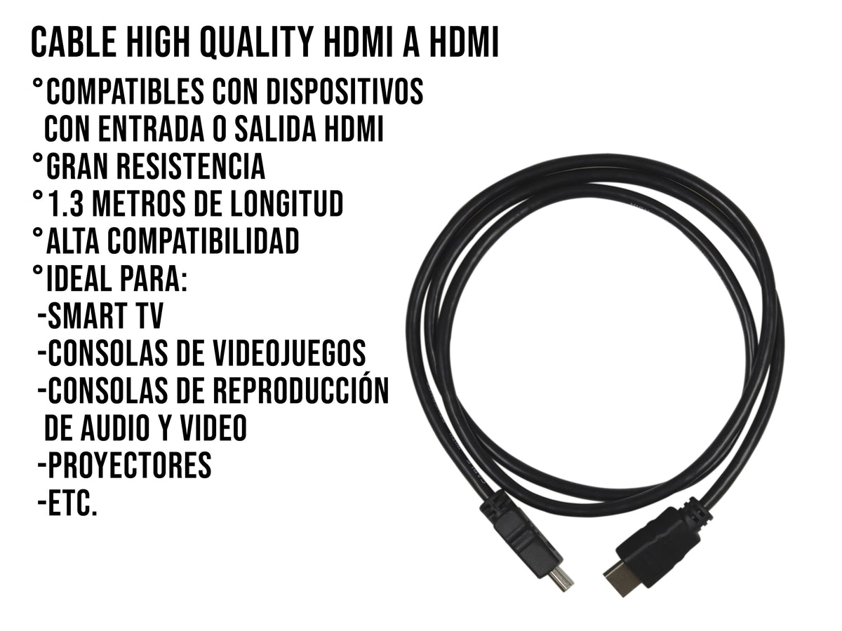 Cable HDMI Macho de 1.4 metros (Versión 1.4) – Alta Definición 1080p y 3D