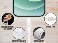 Cable USB a iPhone Blanco