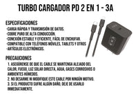 Combo Cargador Tipo a IPhone Negro