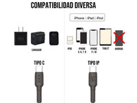 Combo Cargador Tipo a IPhone Negro