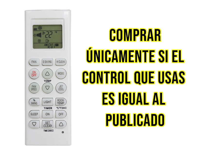 Control para LG Aire Acondicionado