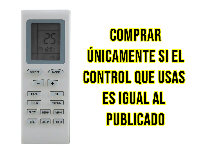 Control para Gree Aire Acondicionado