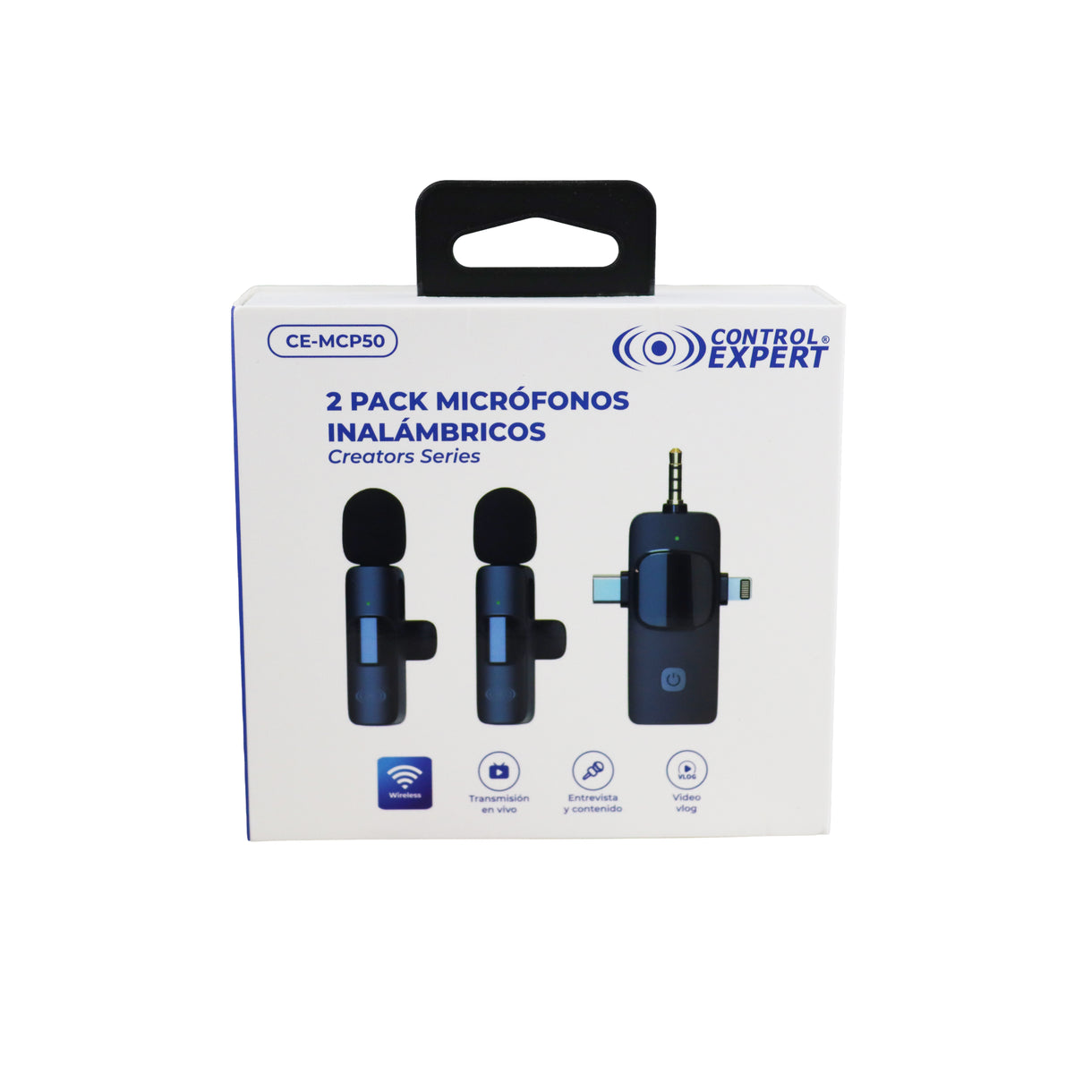Kit de 2 micrófonos inalámbricos para celular Control Expert CE-MCP50