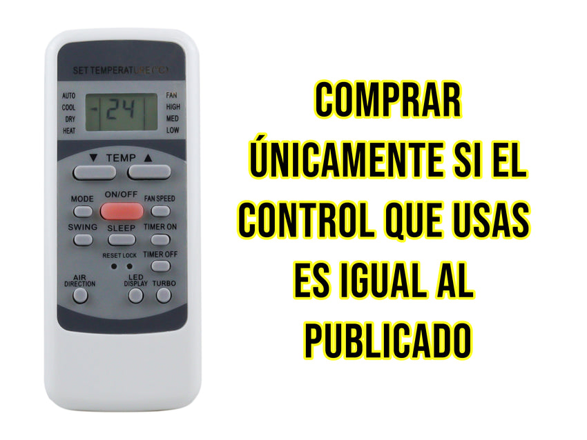 Control para Mabe Aire Acondicionado