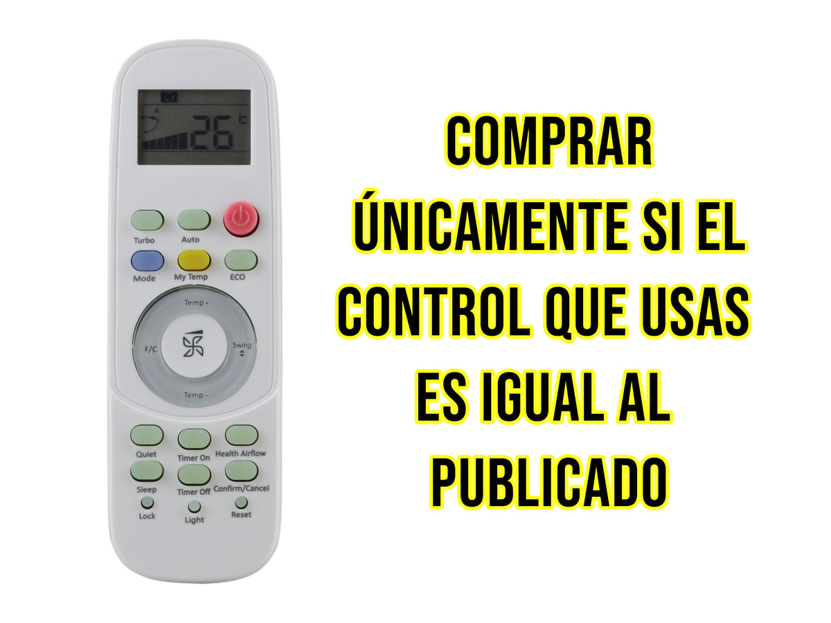 Control para Mabe Aire Acondicionado CE-MI56 | Control Remoto de Repuesto