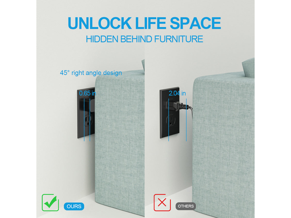 Multicontacto con Puertos USB y Tipo C – 6 Entradas con Carga Rápida y Cable Resistente (20W)