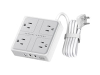 Multicontactos con 4 Salidas A 1 Puerto USB 2 Puertos Tipo - Blanco