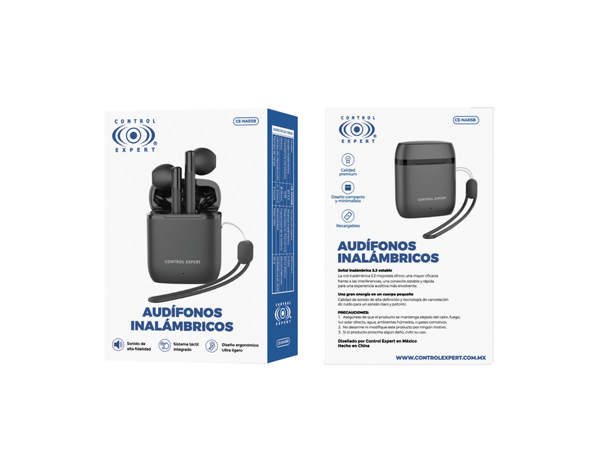Audífonos Inalámbricos Bluetooth 5.3 Ultra Ligeros CE-NAR5W – Blancos y Negros