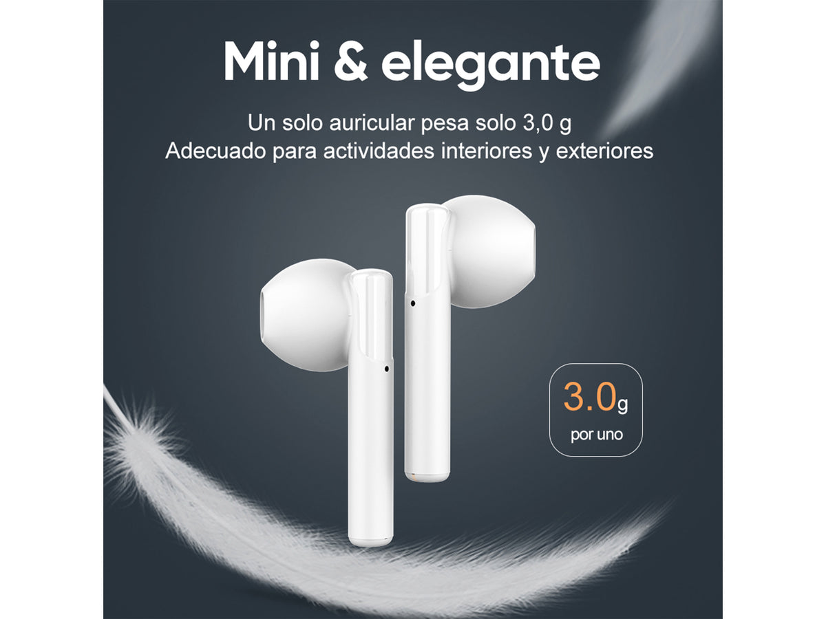 Audífonos Inalámbricos Bluetooth 5.3 Ultra Ligeros CE-NAR5W – Blancos y Negros