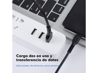 Cable USB para IPhone 1 Metro de Largo carga  Datos 2.4A - Negro