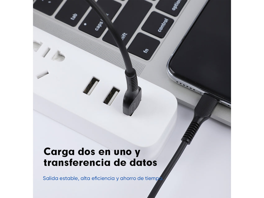 Cable USB para IPhone 1 Metro de Largo Carga  Datos 2.4A - Blanco