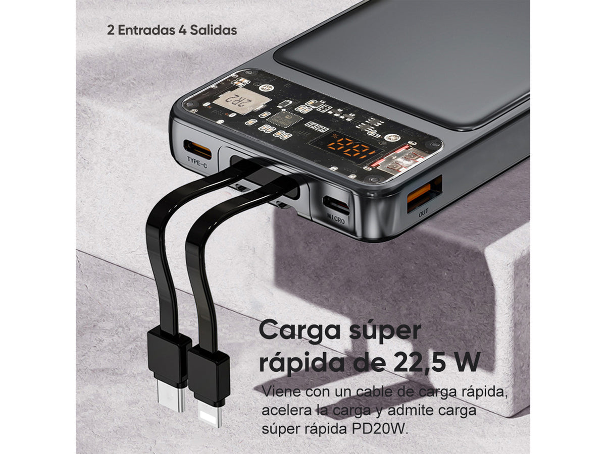 Power Bank Carga Rápida 10,000mah 22.5w Tipo