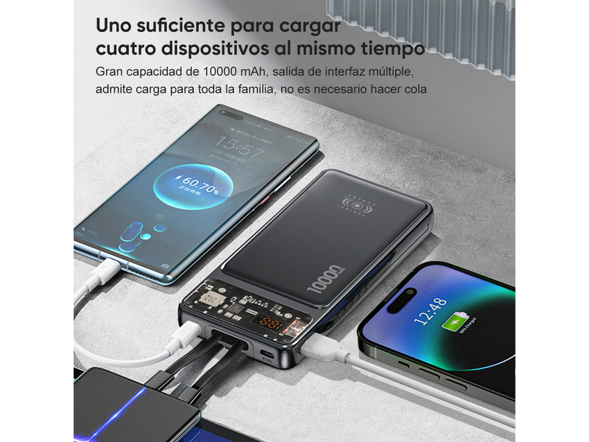 Power Bank Carga Rápida 10,000mah 22.5w Tipo - Blanco