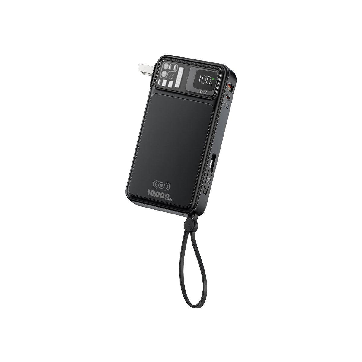 Power Bank Power Plug Pro 10,000mAh 20W – Cargador de Pared AC Integrado y Cables Rápidos
