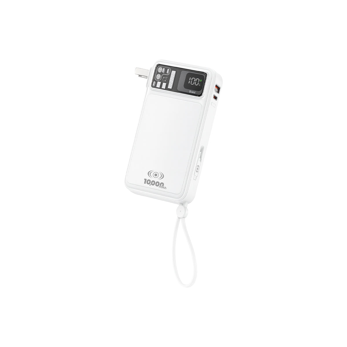 Power Bank Power Plug Pro 10,000mAh 20W – Cargador de Pared AC Integrado y Cables Rápidos
