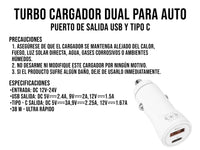 Turbo Cargador Dual Blanco para Auto