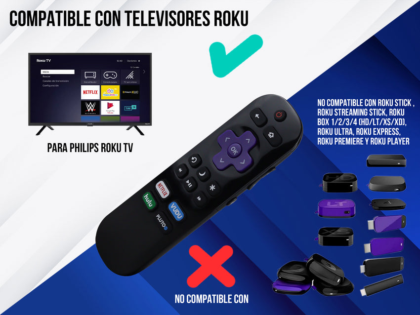 Control para Philips Roku Smart Tv