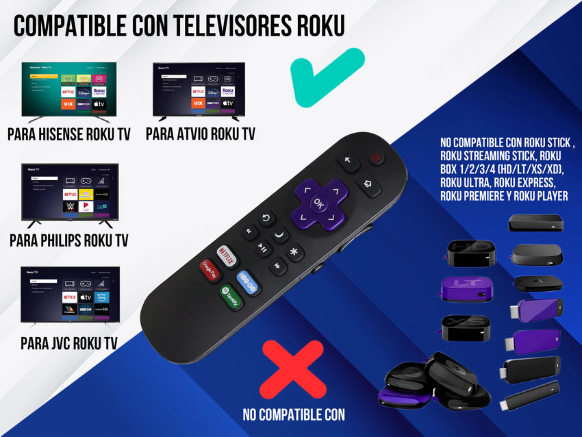 Control Para Sharp Roku Smart TV