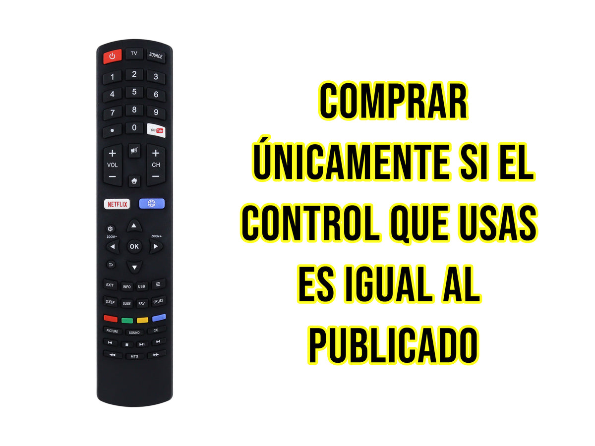 Control Para Quasar Smart TV Pantalla LED 4K