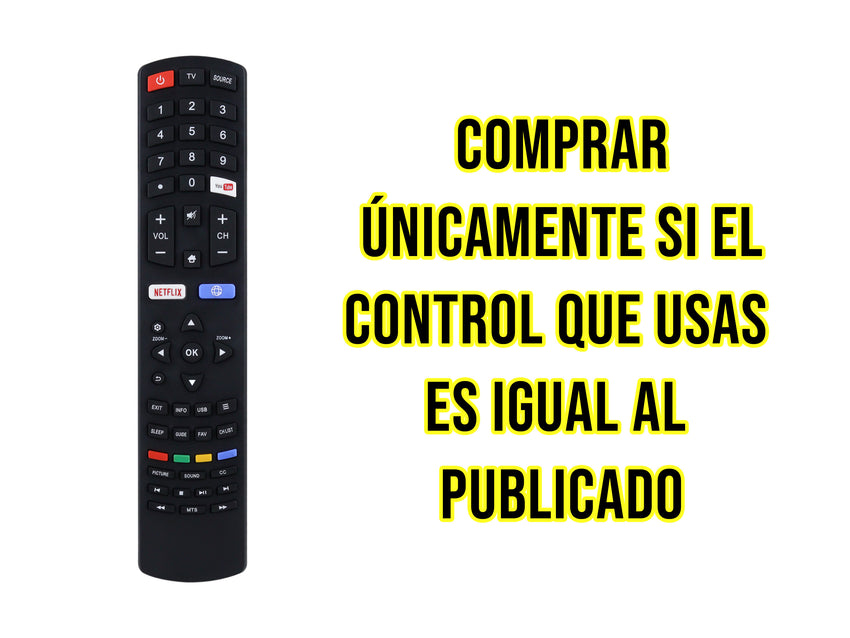 Control Para Quasar Smart TV Pantalla LED 4K