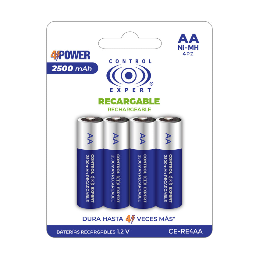 Batería AA Recargable Original 4Power 2500mAH 4 Piezas