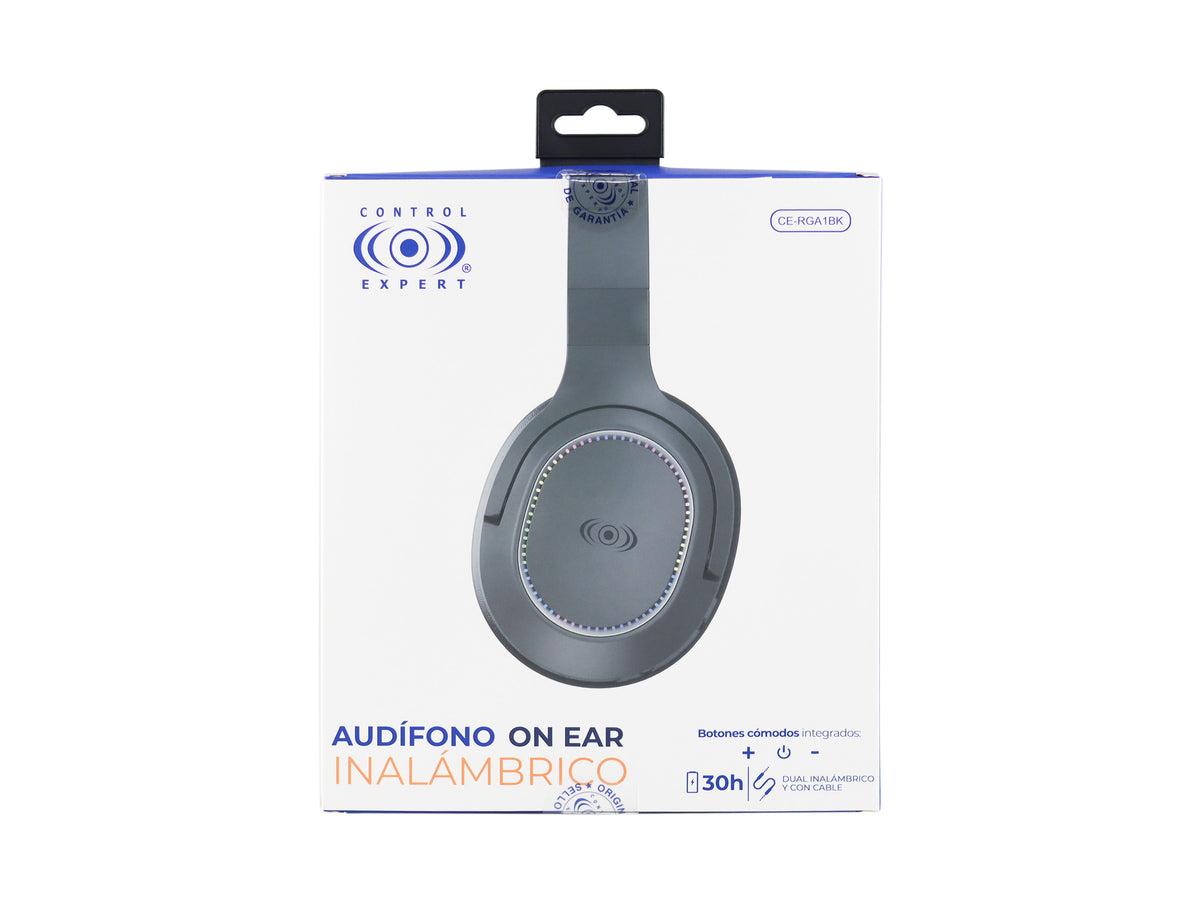 Audífonos Inalámbricos Bluetooth On-Ear 40 hrs, Luz RGB
