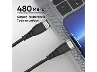 Cable USB Compatible Con IPhone 1 Metro 60W 3A Reforzado - Negro