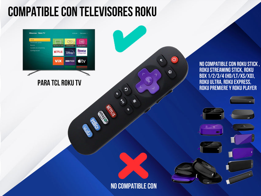 Control para Element Roku Smart Tv