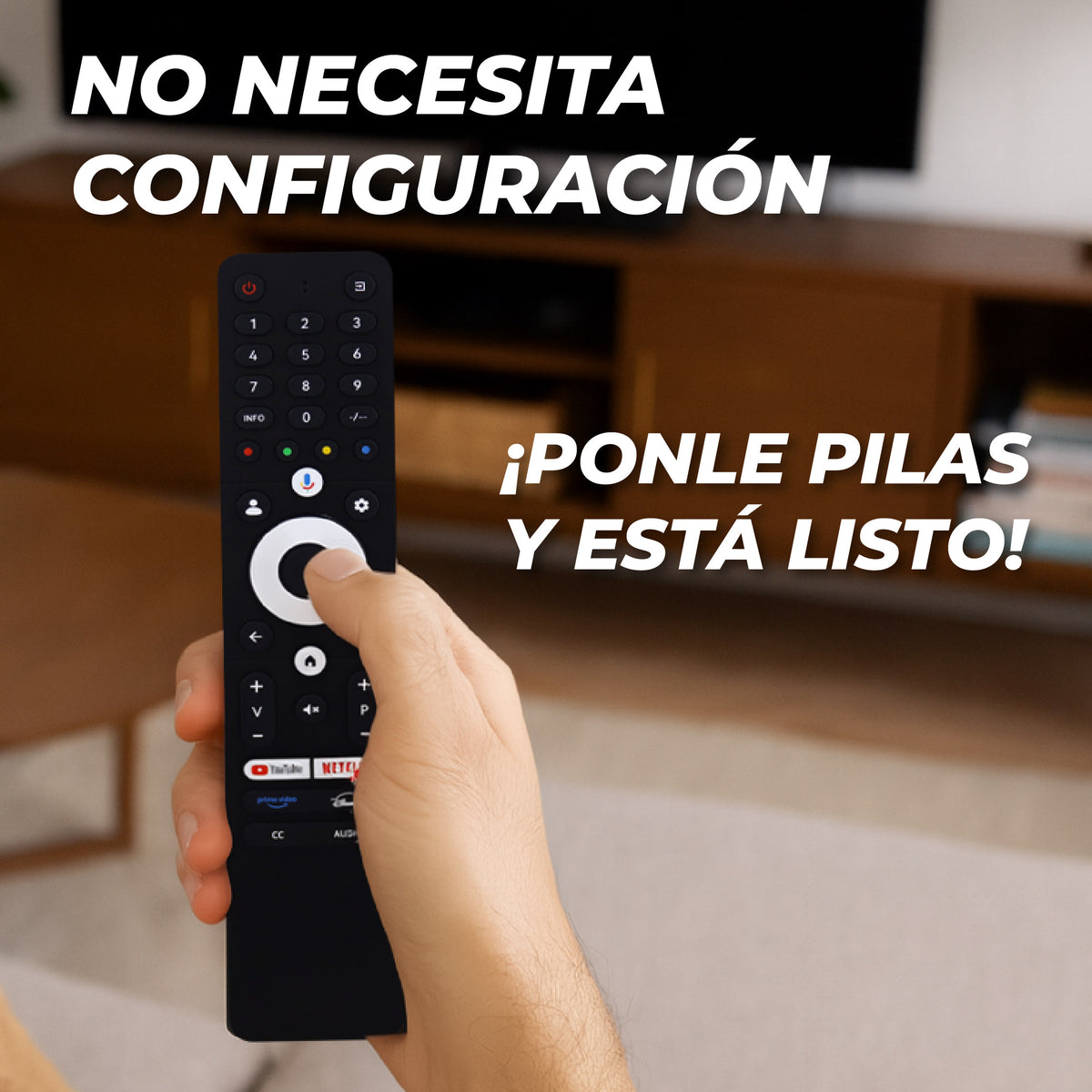 Control Remoto Compatible con Sansui Smart TV 4K  Repuesto Listo para Usar | Accesos Directos a Apps | Sin Comando de Voz