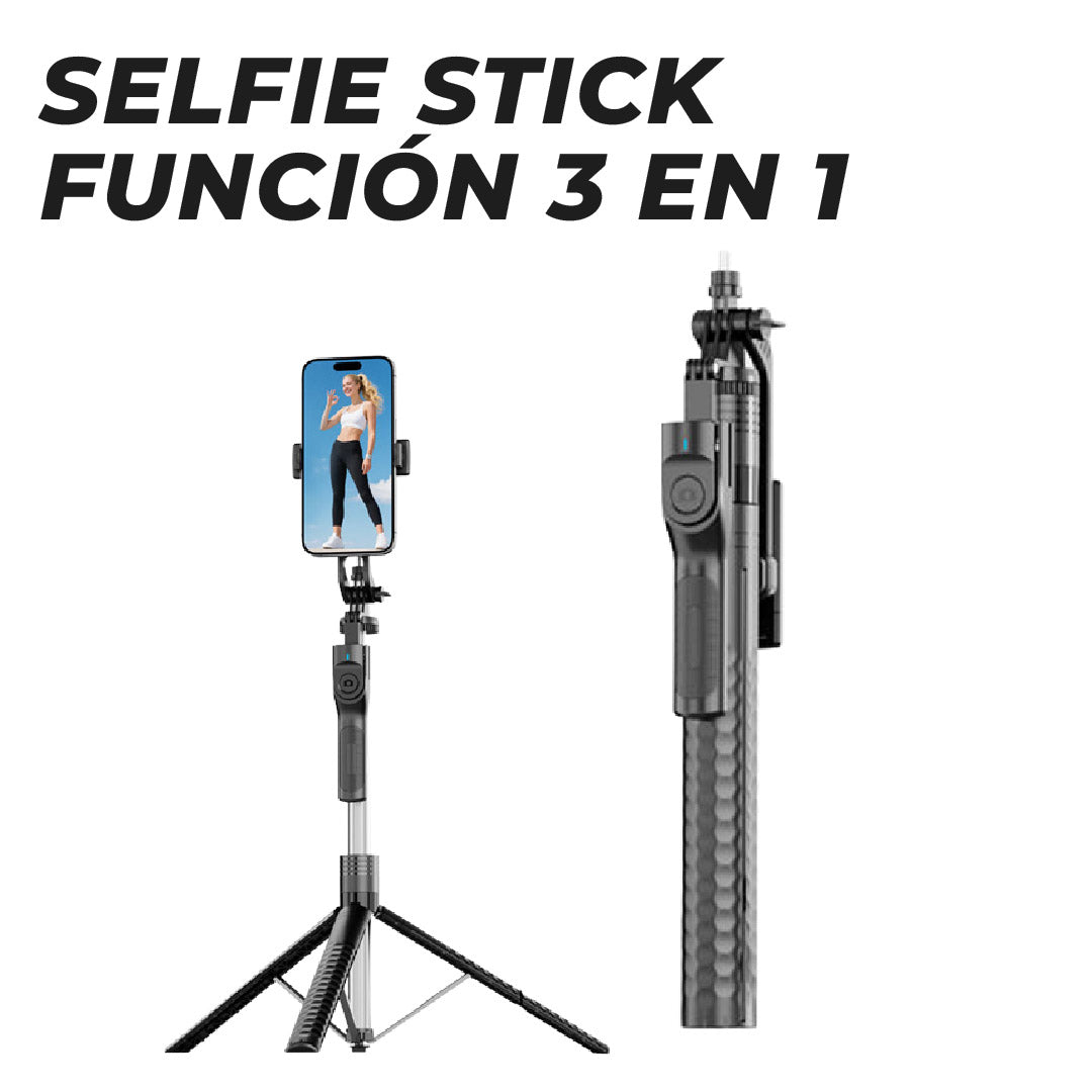 Selfie Stick Función 3 en 1 Tripié Estabilizador control remoto Bluetooth