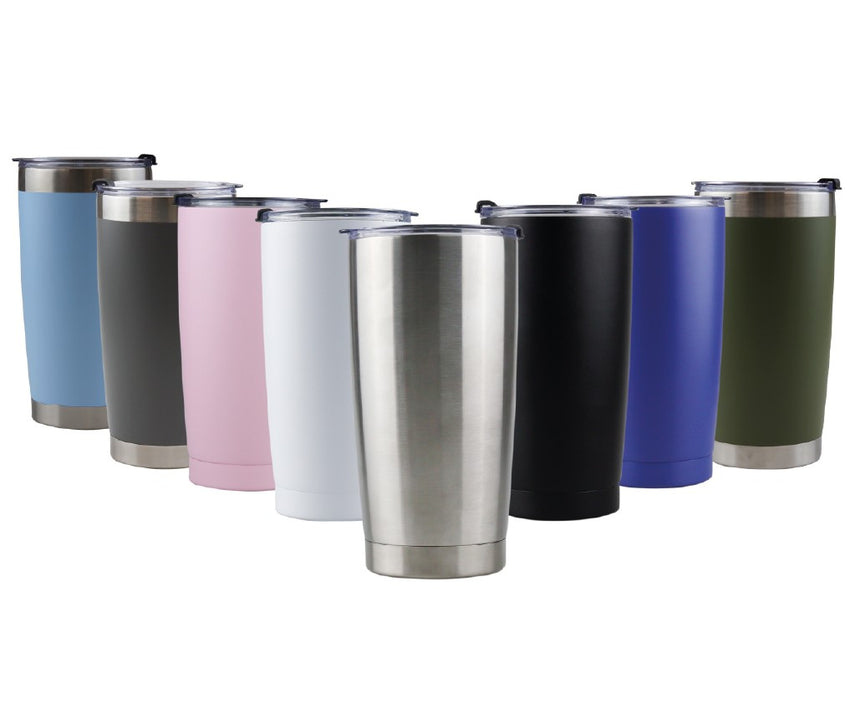 Kit de audífonos Bluetooth inalambricos mas termo de acero 590Ml. Varios colores
