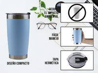 Termo Acero Inoxidable 590 ml - Azul cielo