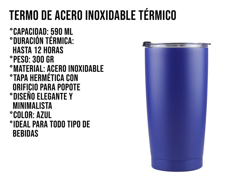 Termo Acero Inoxidable 590 ml - Azul