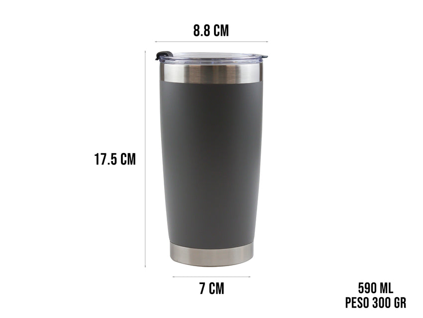 Termo Acero Inoxidable 590 ml - Gris