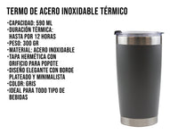 Termo Acero Inoxidable 590 ml - Gris